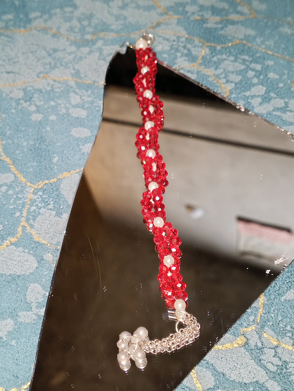Red Twisted Crystals Braclet