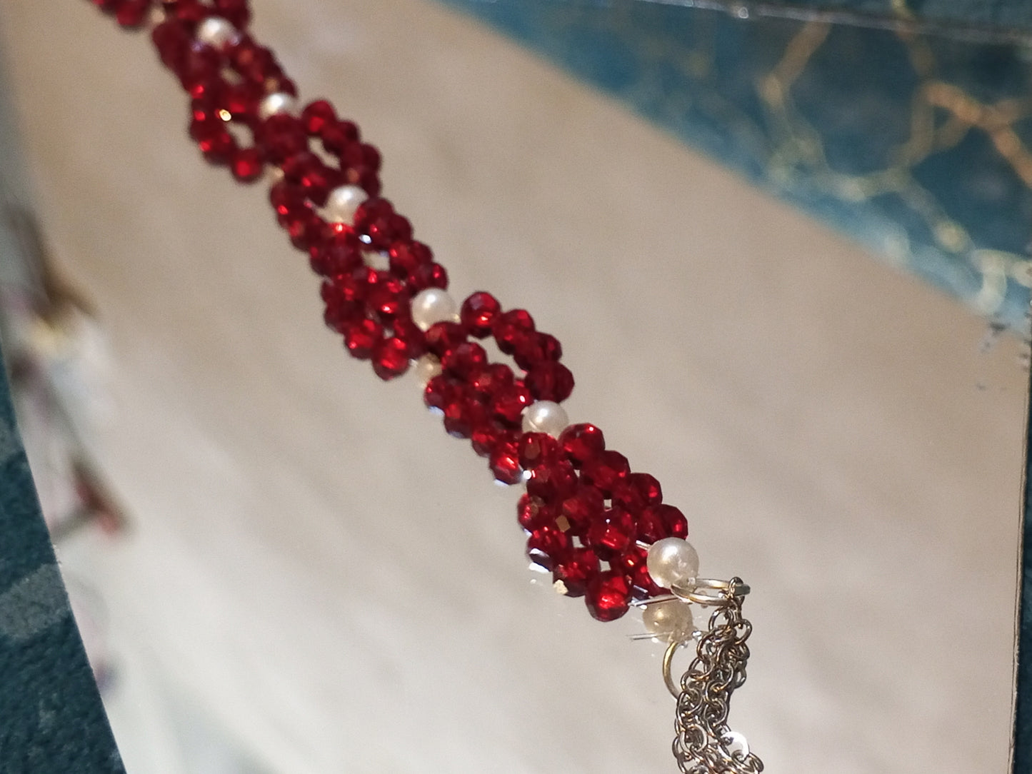 Red Twisted Crystals Braclet