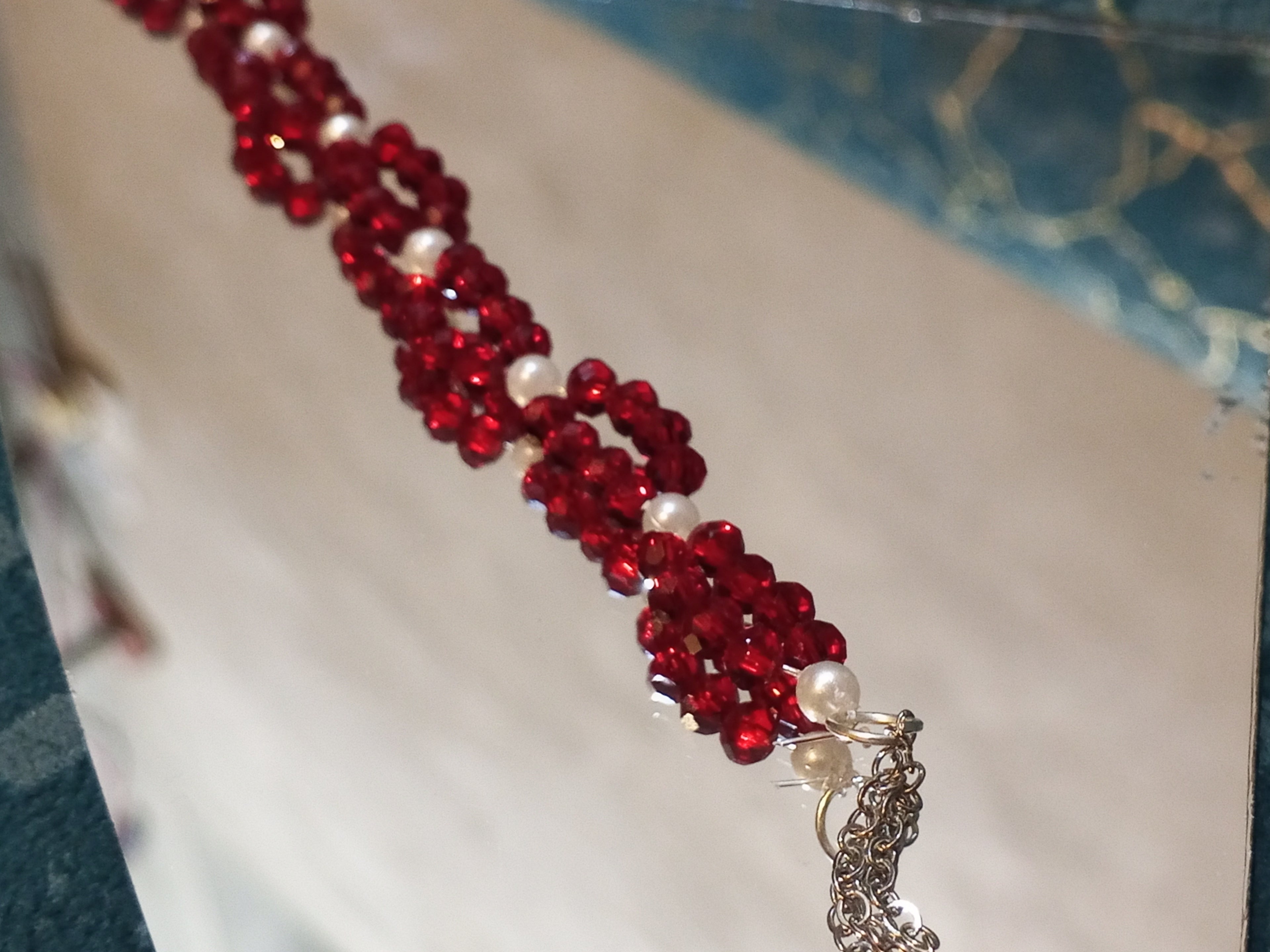 Red Twisted Crystals Braclet